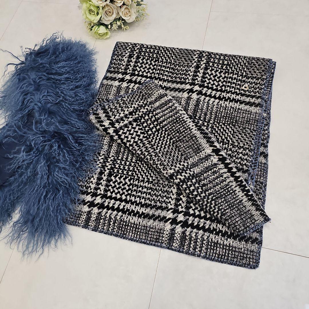 美品【TWIN SET】イタリア ファーストール 大判マフラー定価64,900円