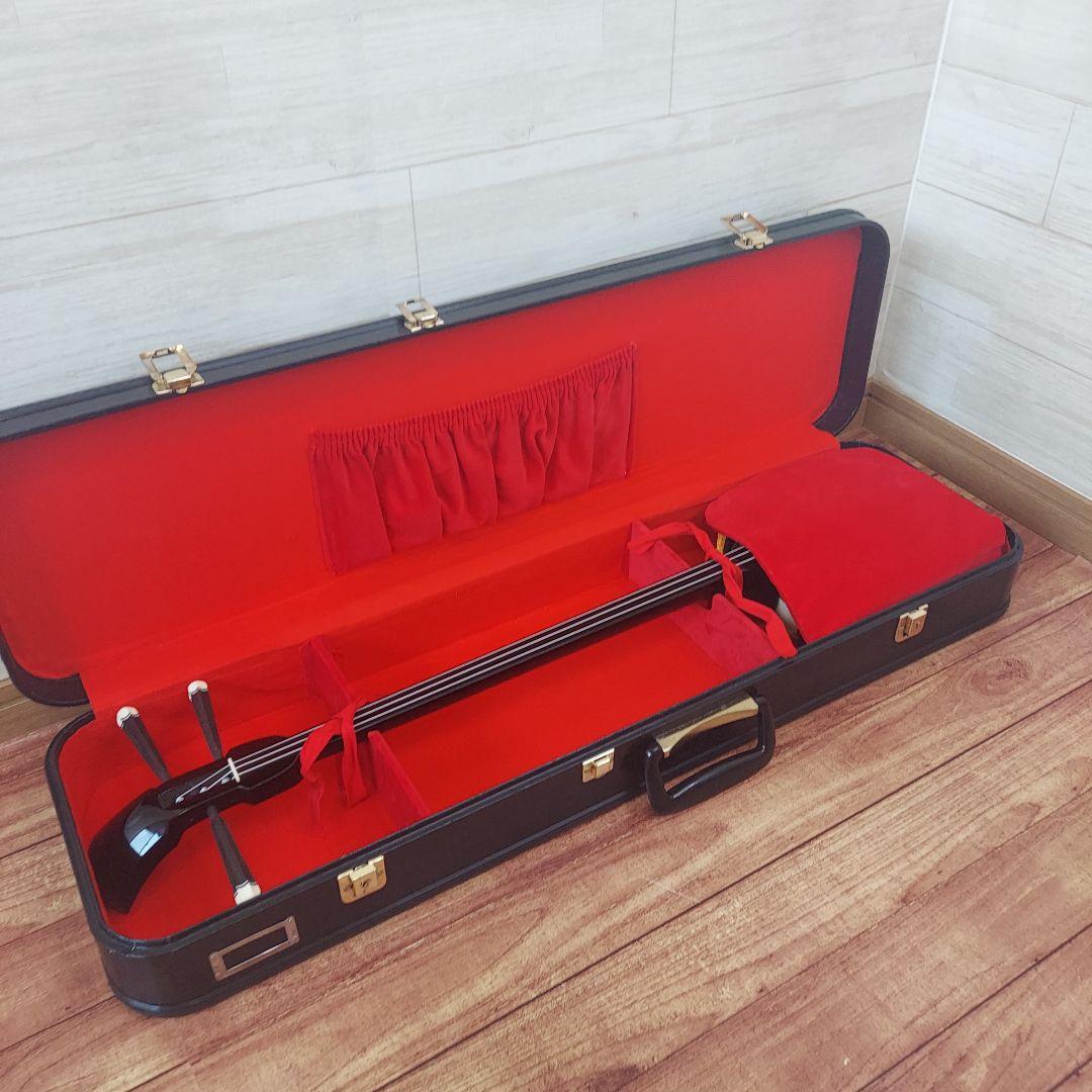 守礼印 ハードケース 三線 全長79cm 蛇皮柄　鍵付き