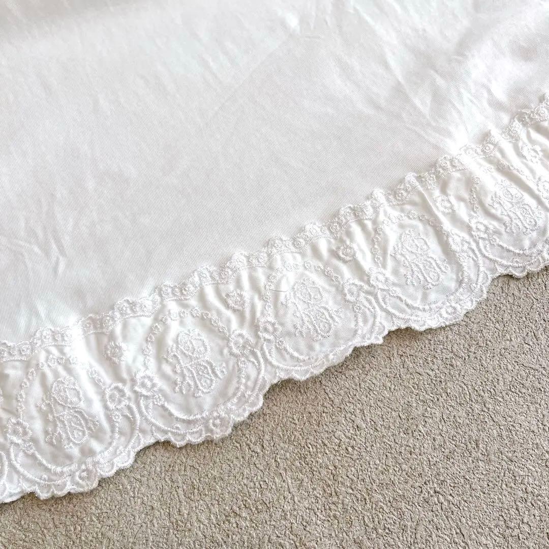 shimonerocha カットソー　Aライン　半袖　パール　刺繍　レース　S