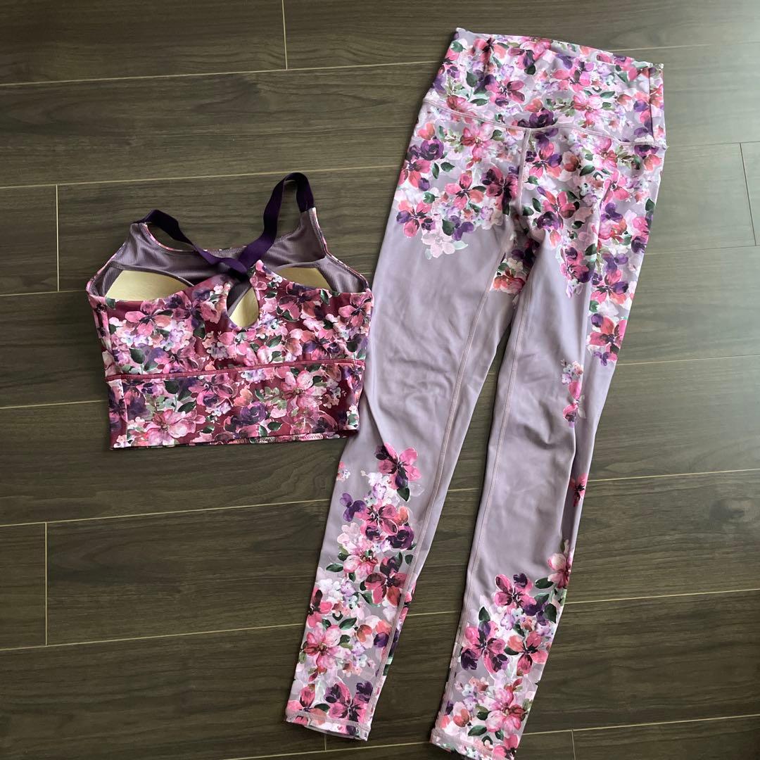 フラワープリント ヨガウェア セット