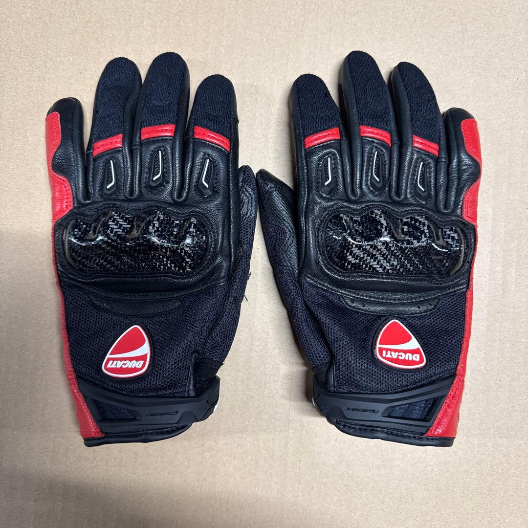 Ducati バイクグローブ 黒/赤