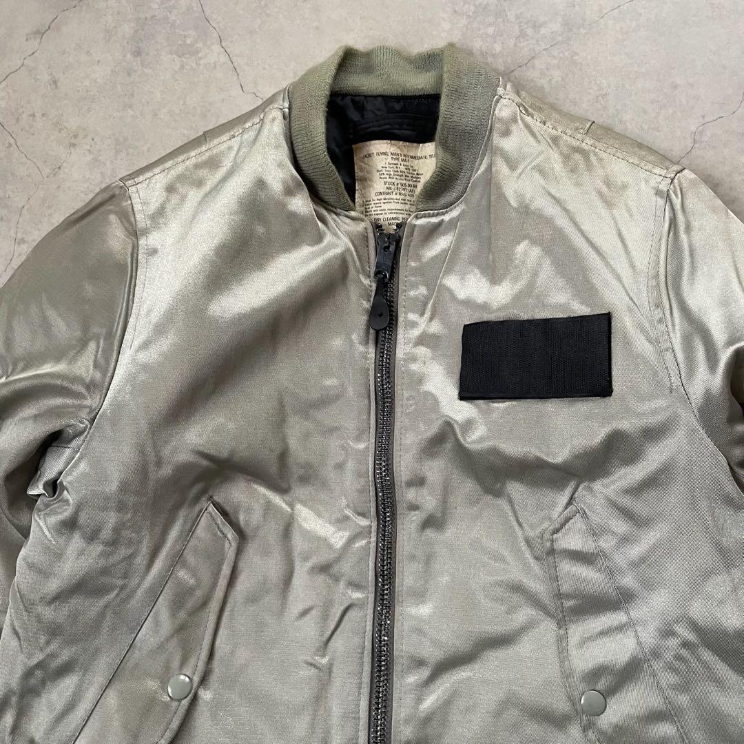 SPIWAK スピワック MA-1 フライトジャケット シルバー USA製