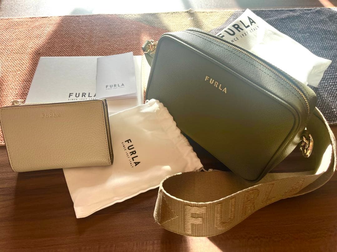 FURLA グリーン ショルダーバッグ セット