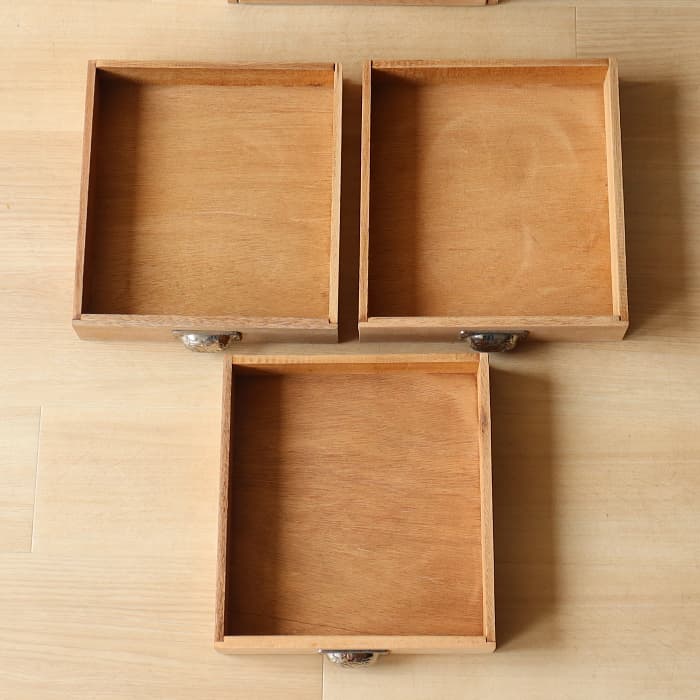 アンティーク 整理箱 タンス 古家具 ラワン 引き出し6杯 無塗装