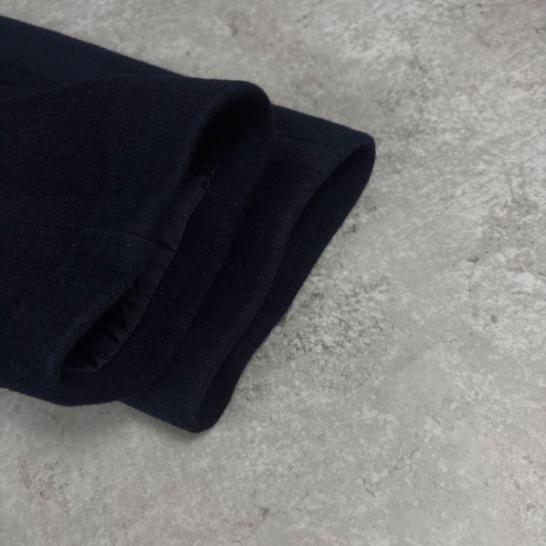 ヘルノ　HERNO カシミヤ　ウール　チェスター　コート　40 シルク　ネイビー