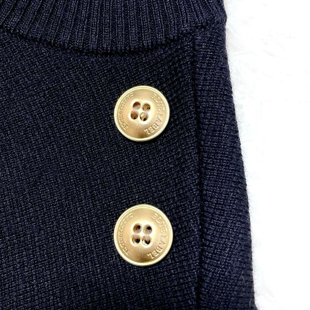 【美品】ブルーレーベルクレストブリッジ　ニットワンピース　金ボタン　38