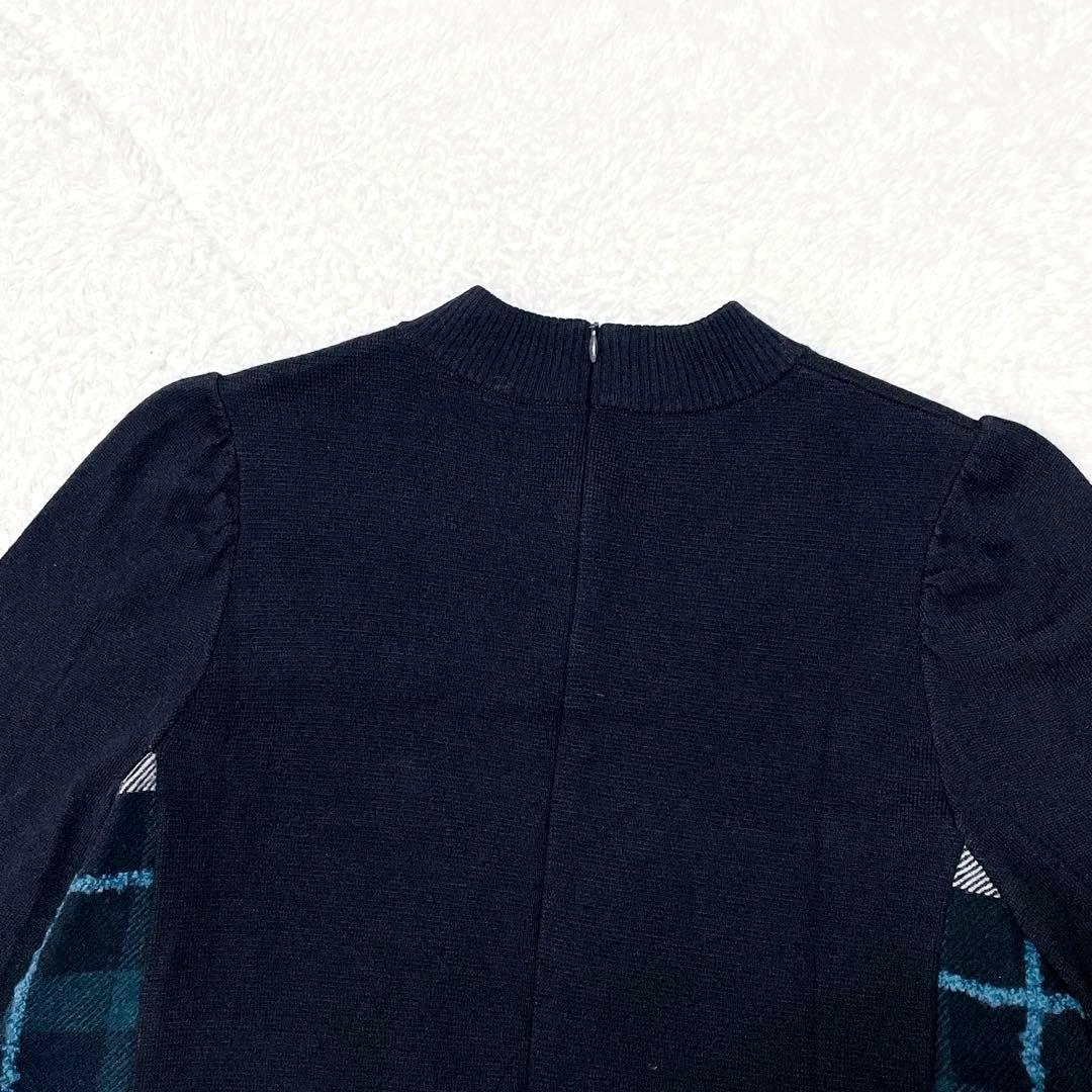 【美品】ブルーレーベルクレストブリッジ　ニットワンピース　金ボタン　38