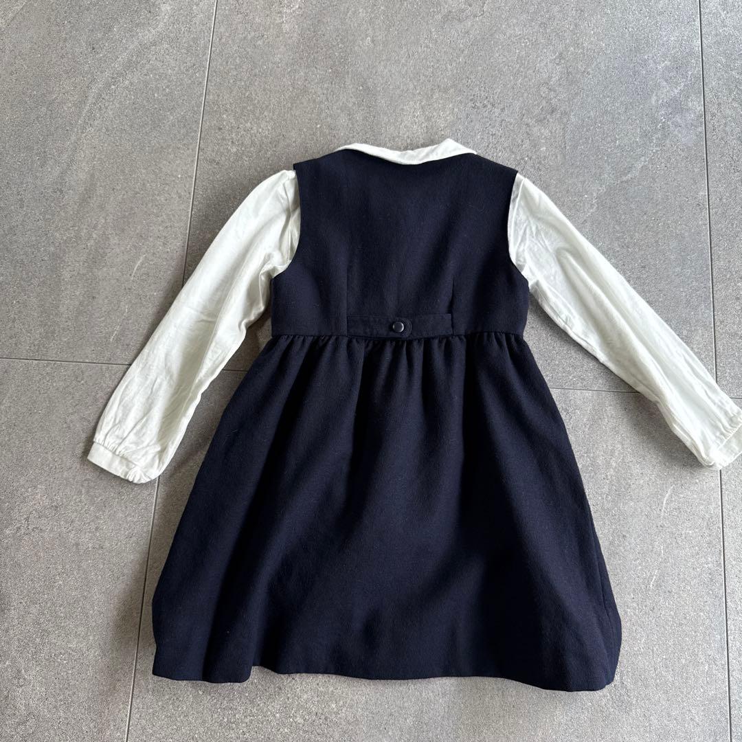 familiarフォーマル 115 ワンピース+ボレロ　濃紺　ブラウス　120