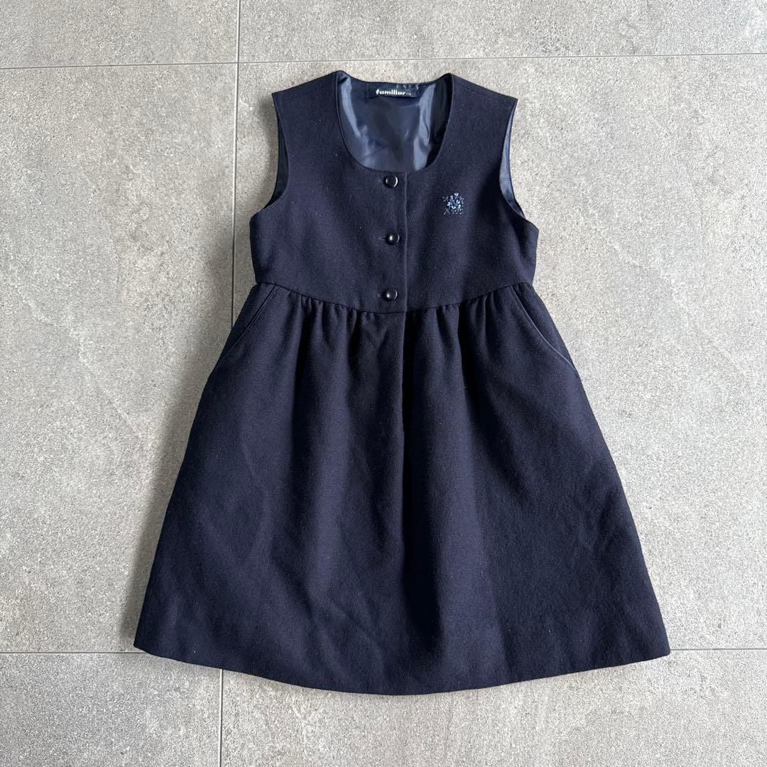 familiarフォーマル 115 ワンピース+ボレロ　濃紺　ブラウス　120