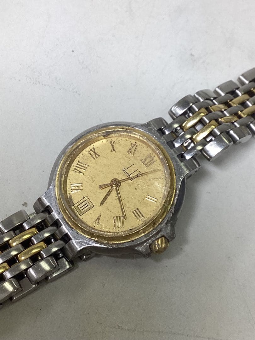 k*9様 ジャンク　dunhill アナログ腕時計 ゴールド/シルバー