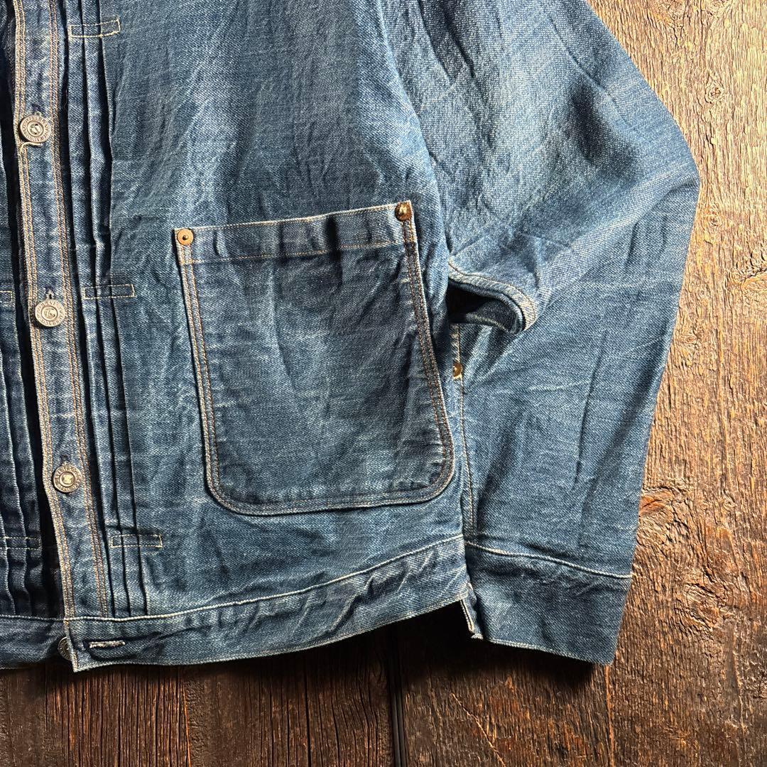 古着　USA製　リーバイス　プリーツブラウス　42 L レザーパッチ　希少.