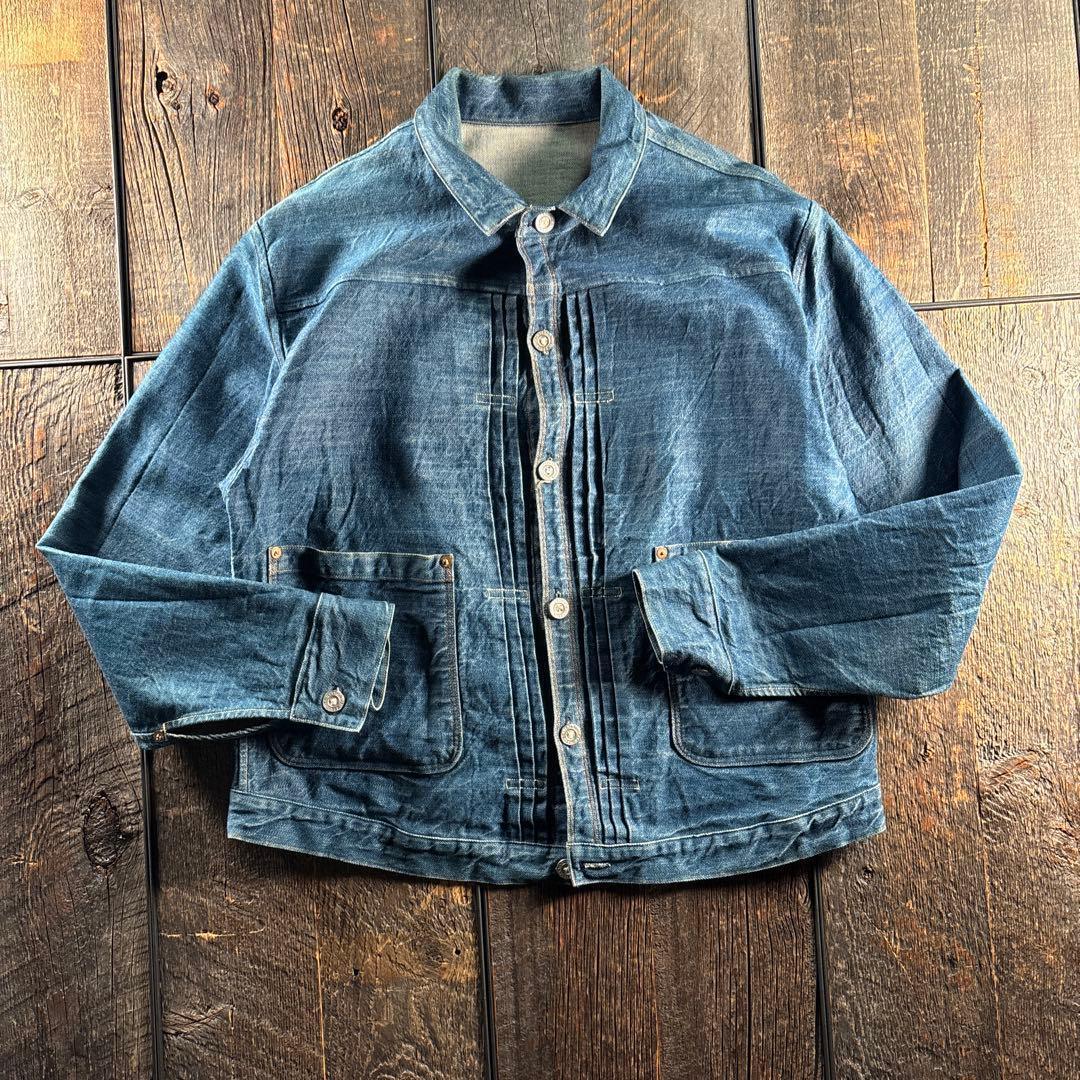 古着　USA製　リーバイス　プリーツブラウス　42 L レザーパッチ　希少.