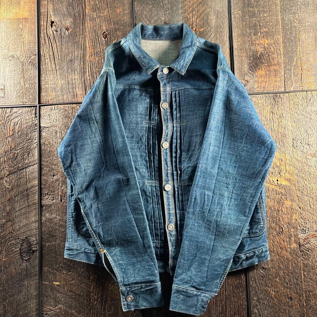 古着　USA製　リーバイス　プリーツブラウス　42 L レザーパッチ　希少.