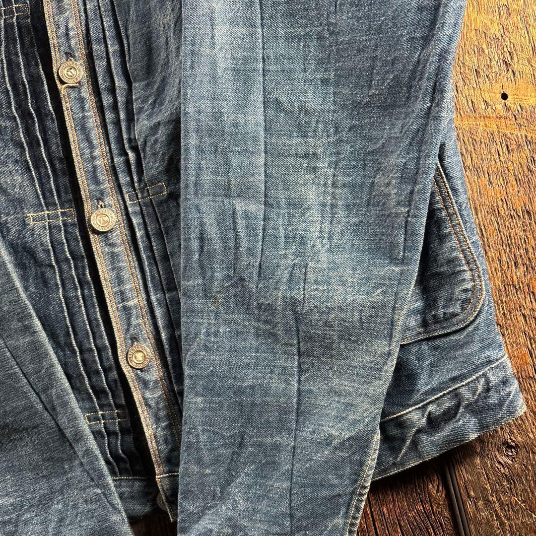 古着　USA製　リーバイス　プリーツブラウス　42 L レザーパッチ　希少.