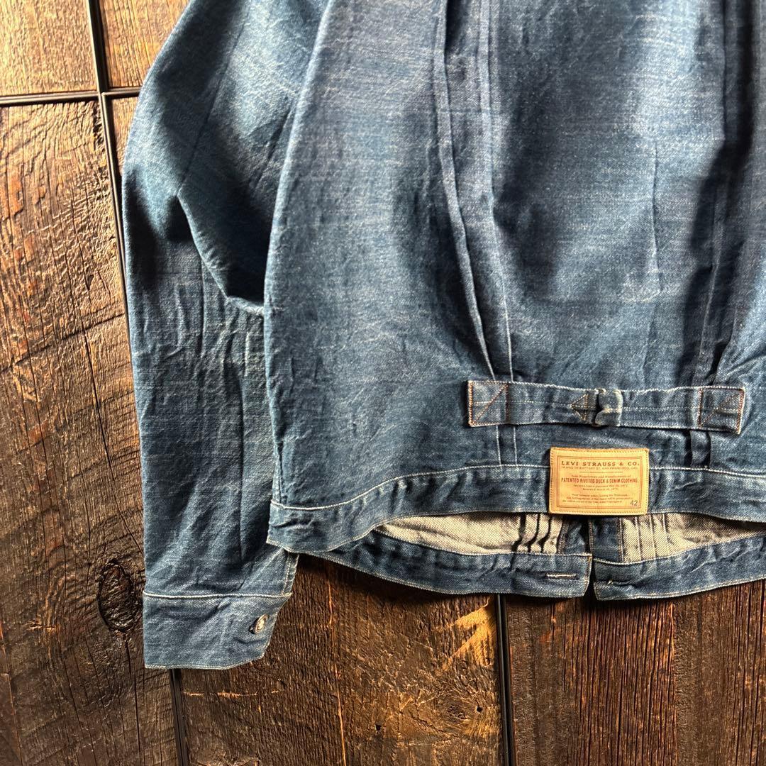 古着　USA製　リーバイス　プリーツブラウス　42 L レザーパッチ　希少.