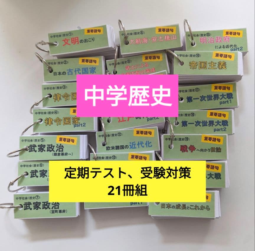 中学社会セット【単語帳】中1〜地理、歴史、公民