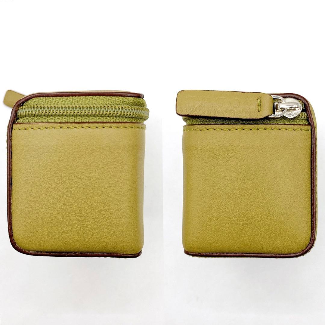 未使用✨LOEWE ロエベ アクセサリーケース 小物入れ オールレザー カーキ系