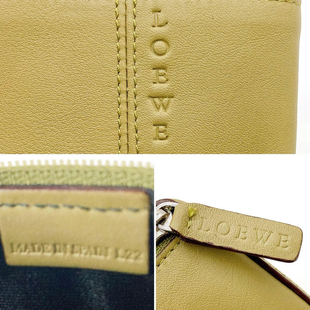 未使用✨LOEWE ロエベ アクセサリーケース 小物入れ オールレザー カーキ系