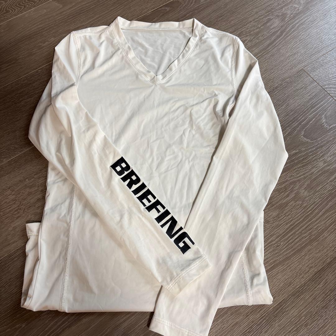専用　　BRIEFING ホワイト Vネック 長袖シャツ