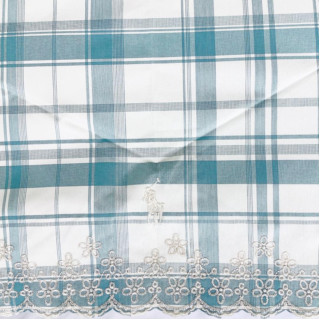 新品★ポロラルフローレン★チェック刺繍 晴雨兼用折りたたみ日傘 雨傘★ブルー白