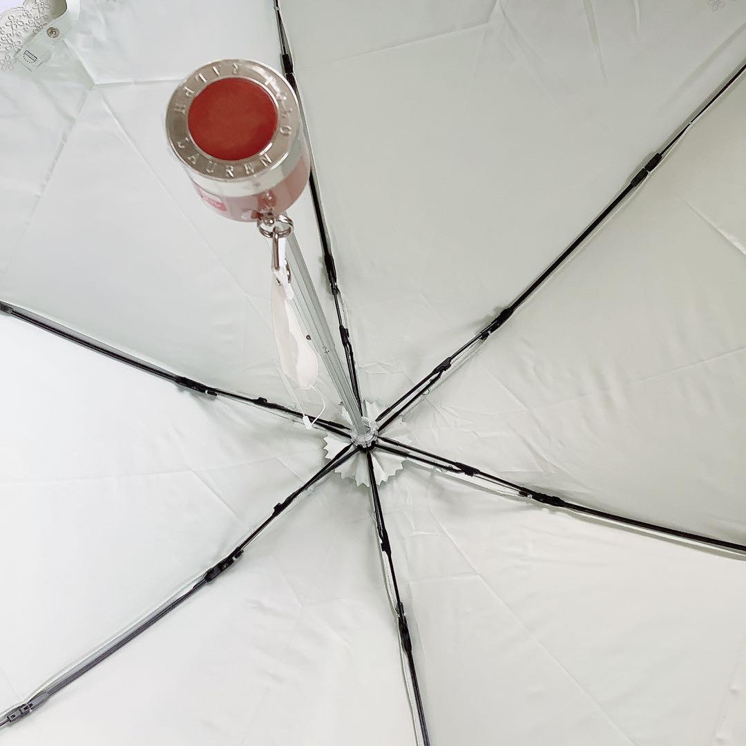 新品★ポロラルフローレン★チェック刺繍 晴雨兼用折りたたみ日傘 雨傘★ブルー白