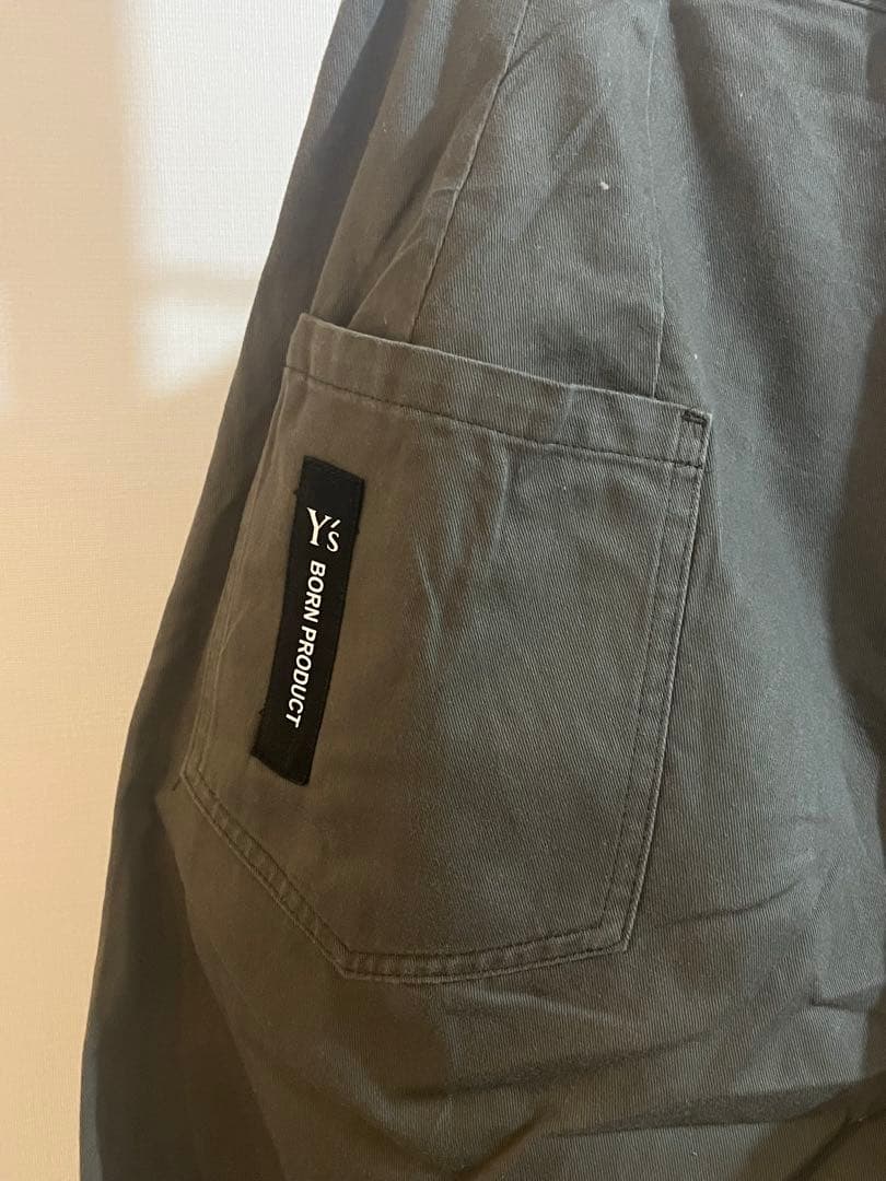 Y’s Project カーキ 七分丈 ワイドパンツ ドローコード付き