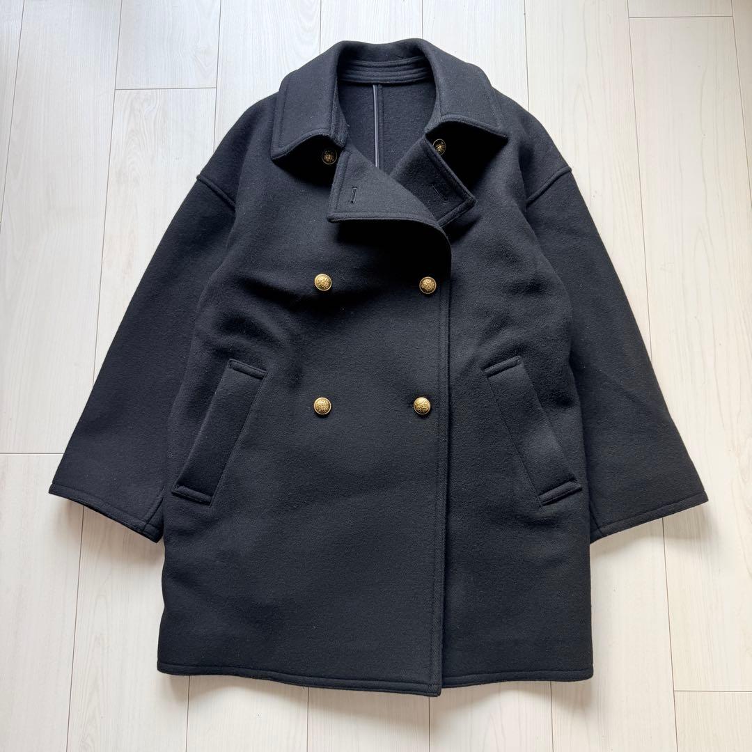 美品✨フレームワーク　Super 100 ダブルクロスPコート　金ボタン　ウール