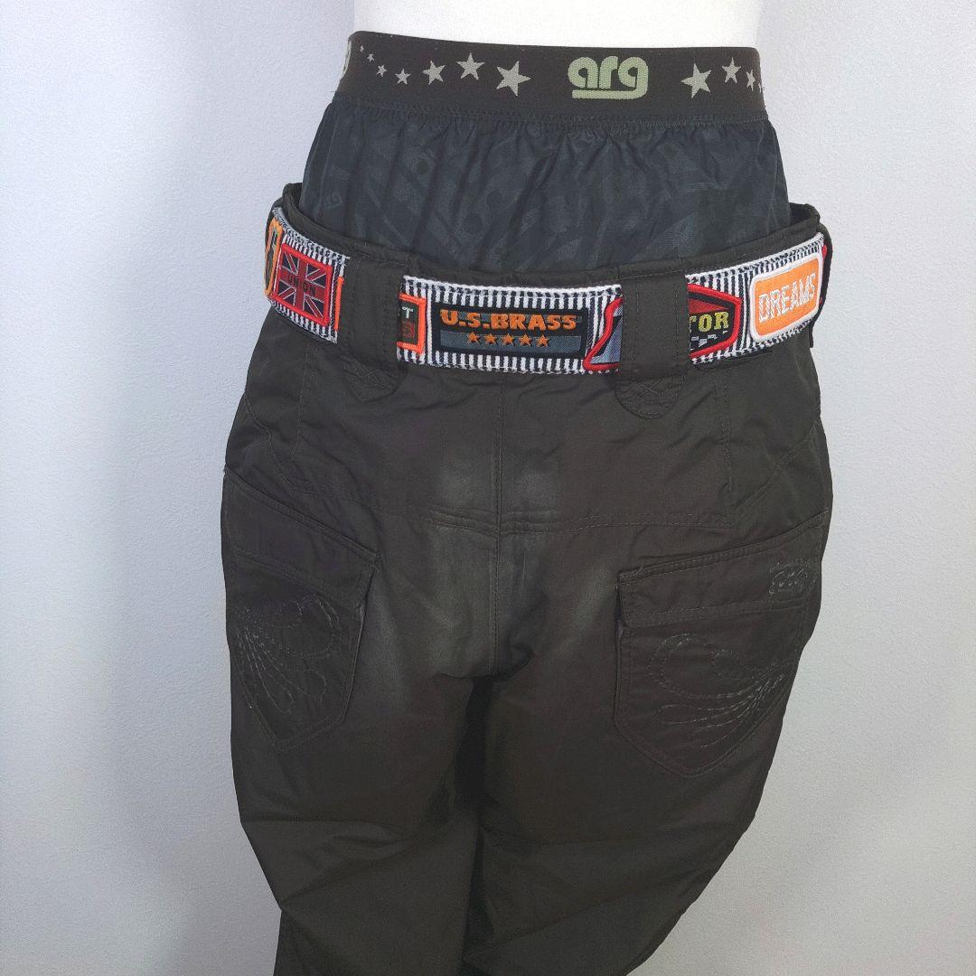 レディース　L　スキー　スノーボードウェア　上下セット　ピンク　ブラウン　ベルト