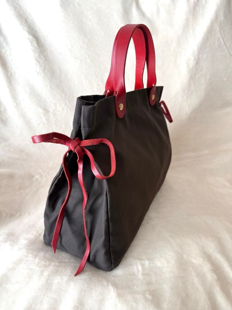 【新品】IL BISONTEイルビゾンテ サイドリボン キャンバス トートバッグ