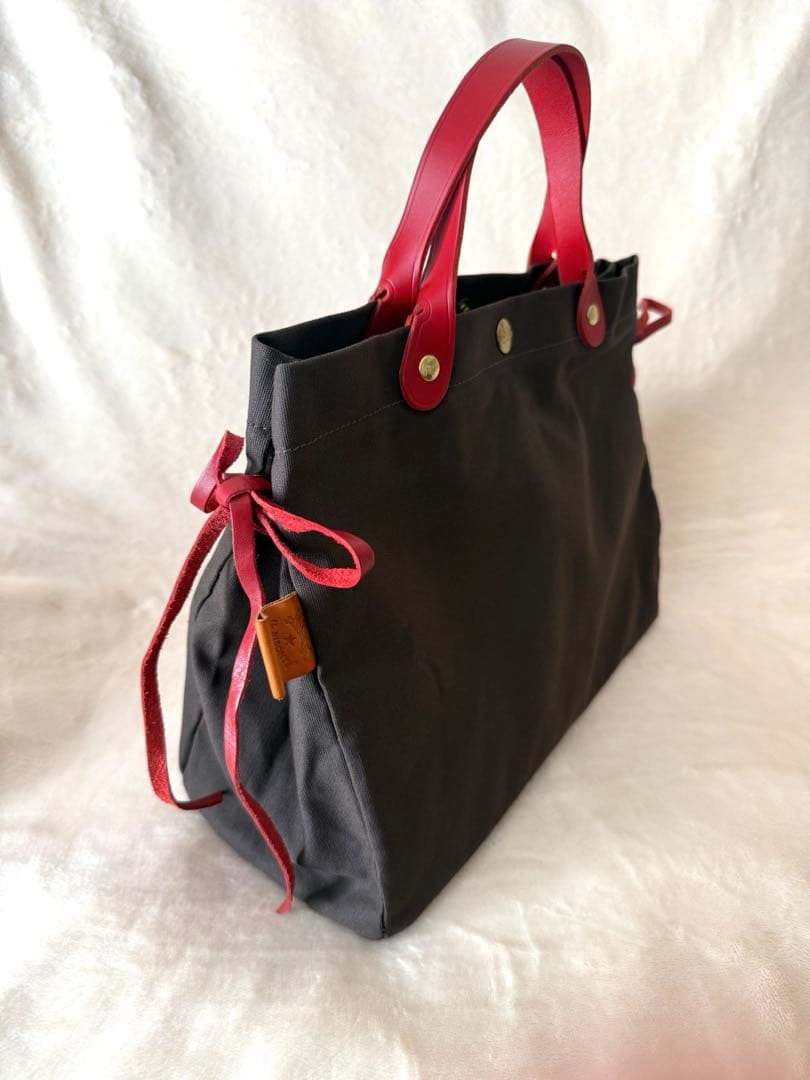 【新品】IL BISONTEイルビゾンテ サイドリボン キャンバス トートバッグ