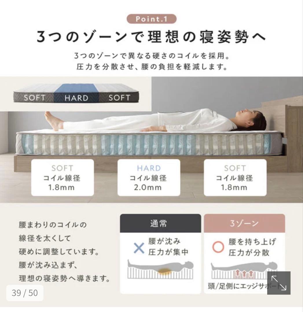 新品未開封 フレーム&マットレスセット/すのこベッド ナチュラル/シングル