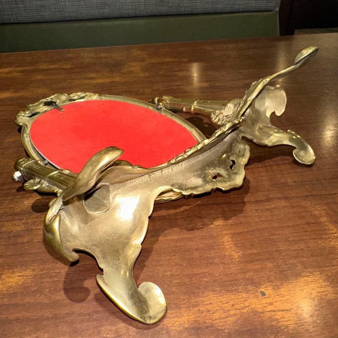France Vintage スタンドミラー 真鍮 30cm アンティーク鏡