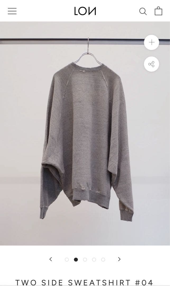 LON スエットTWO SIDE SWEATSHIRT #04 グレー