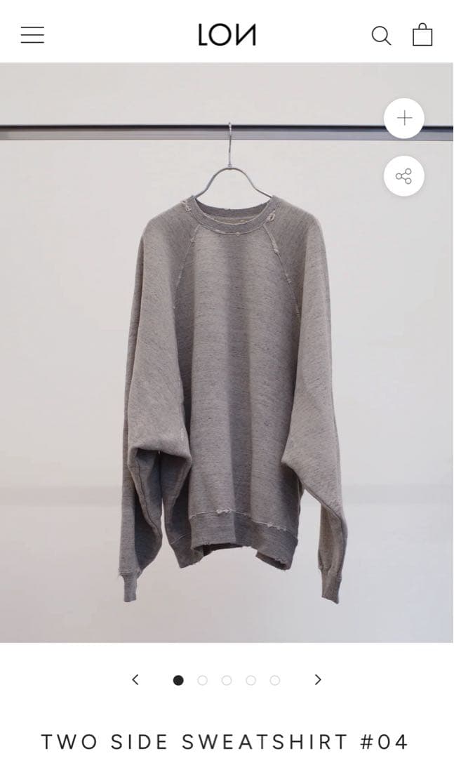 LON スエットTWO SIDE SWEATSHIRT #04 グレー