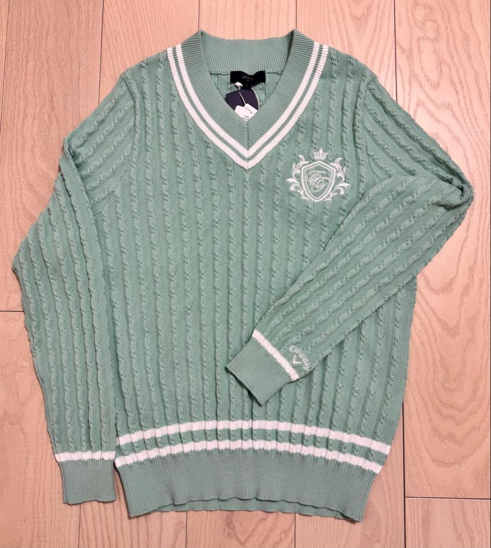 【新品】Callowayキャロウェイ⭐︎ミントグリーン セーターLサイズ近年モデル