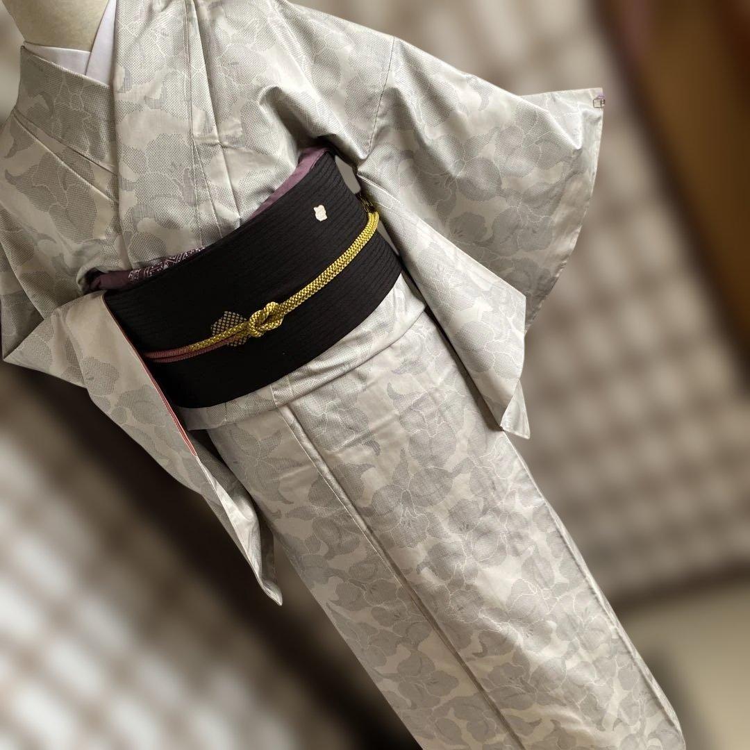 再値下げ　本場白大島　洋花　一元式絣　未着用