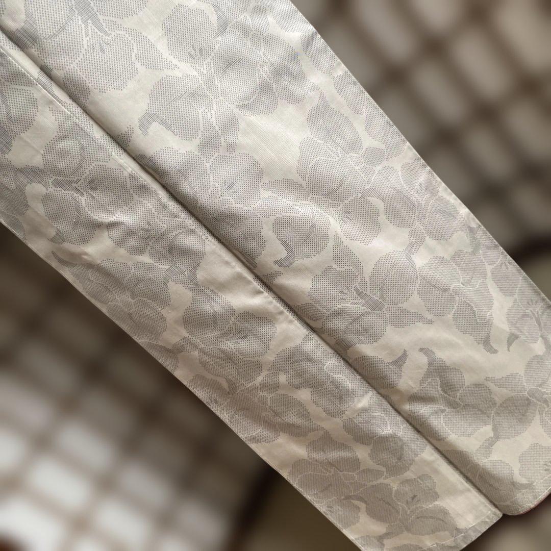 再値下げ　本場白大島　洋花　一元式絣　未着用