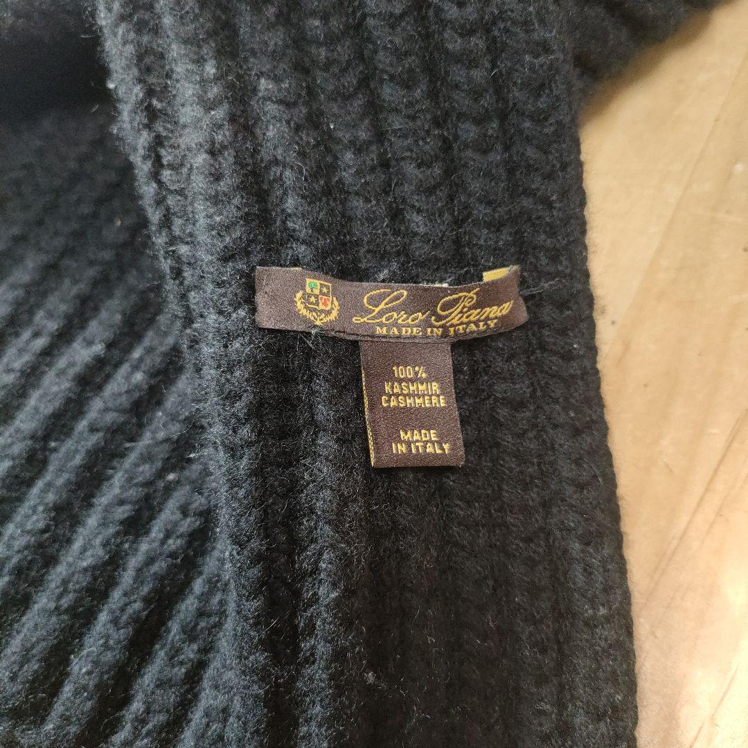 Loro Pianaロロピアーナ　カシミア100%マフラー ブラック イタリア製