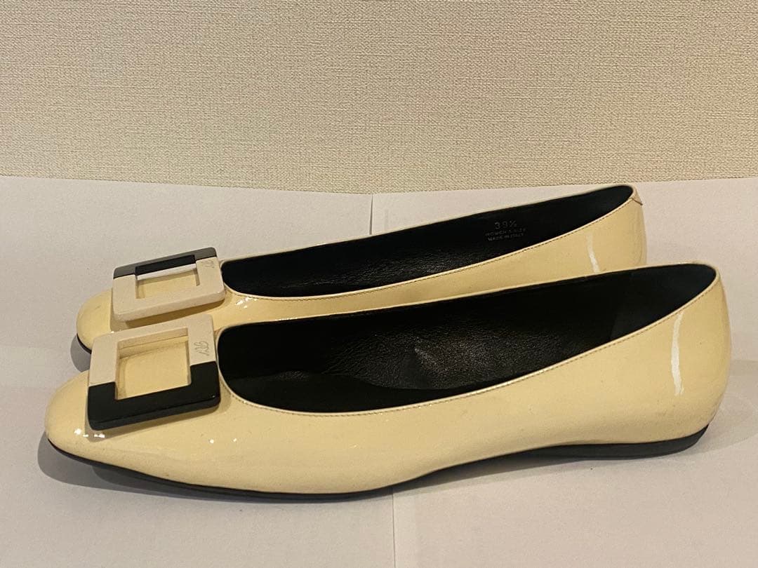 Roger Vivier アイボリー バイカラー定番バレエシューズ39.5