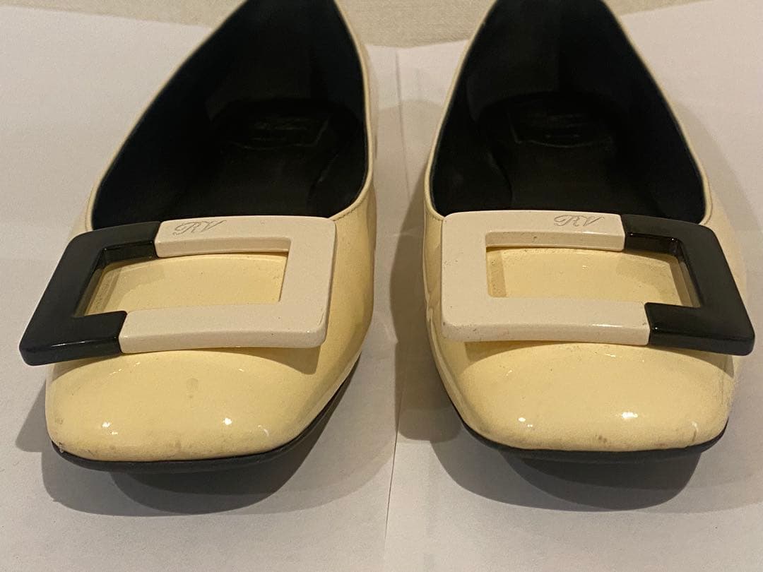 Roger Vivier アイボリー バイカラー定番バレエシューズ39.5