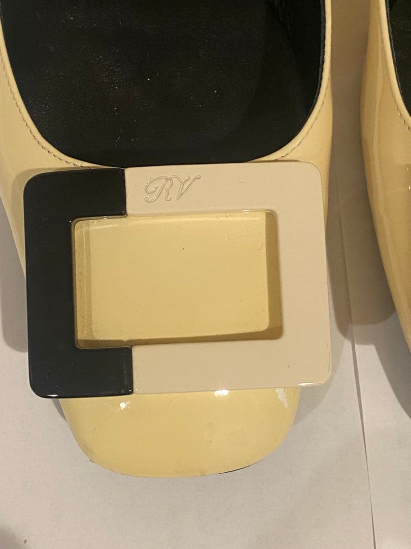 Roger Vivier アイボリー バイカラー定番バレエシューズ39.5