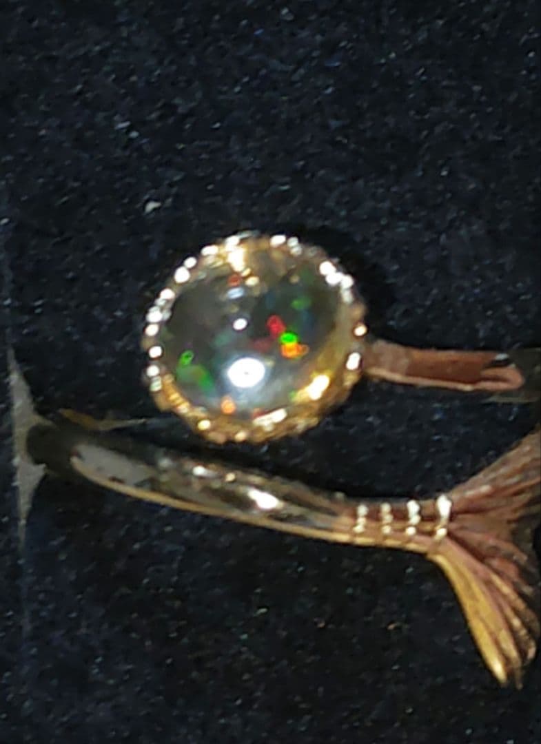 夏向け！メキシコオパール24kgpマーメイドテールリング