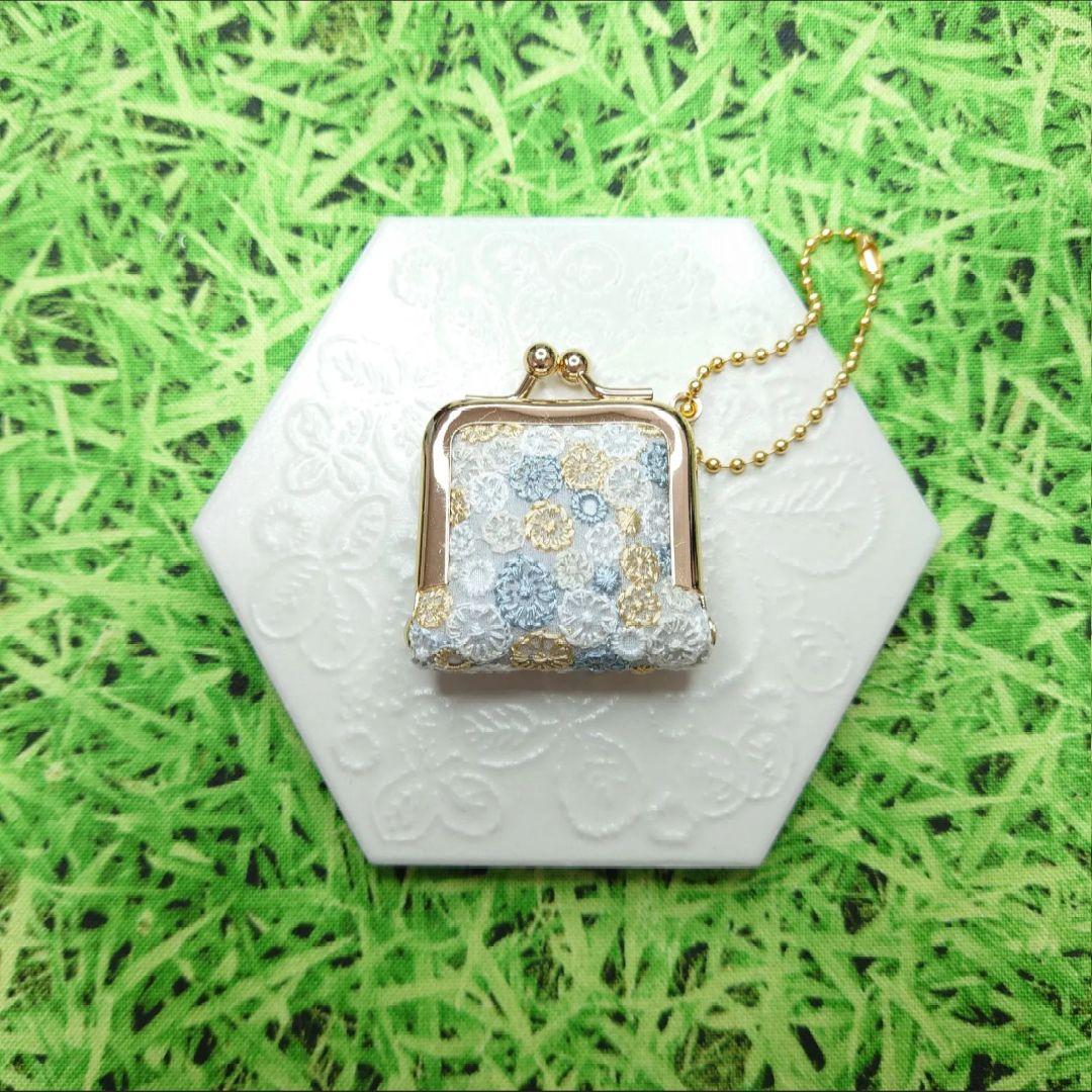 専用☆ミナペルホネン✨skyful グレーmix✨がま口印鑑ケース、チャーム