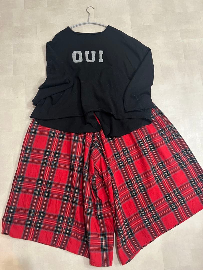 専用 イチ クリスマス限定 タータンチェック パンツ 赤