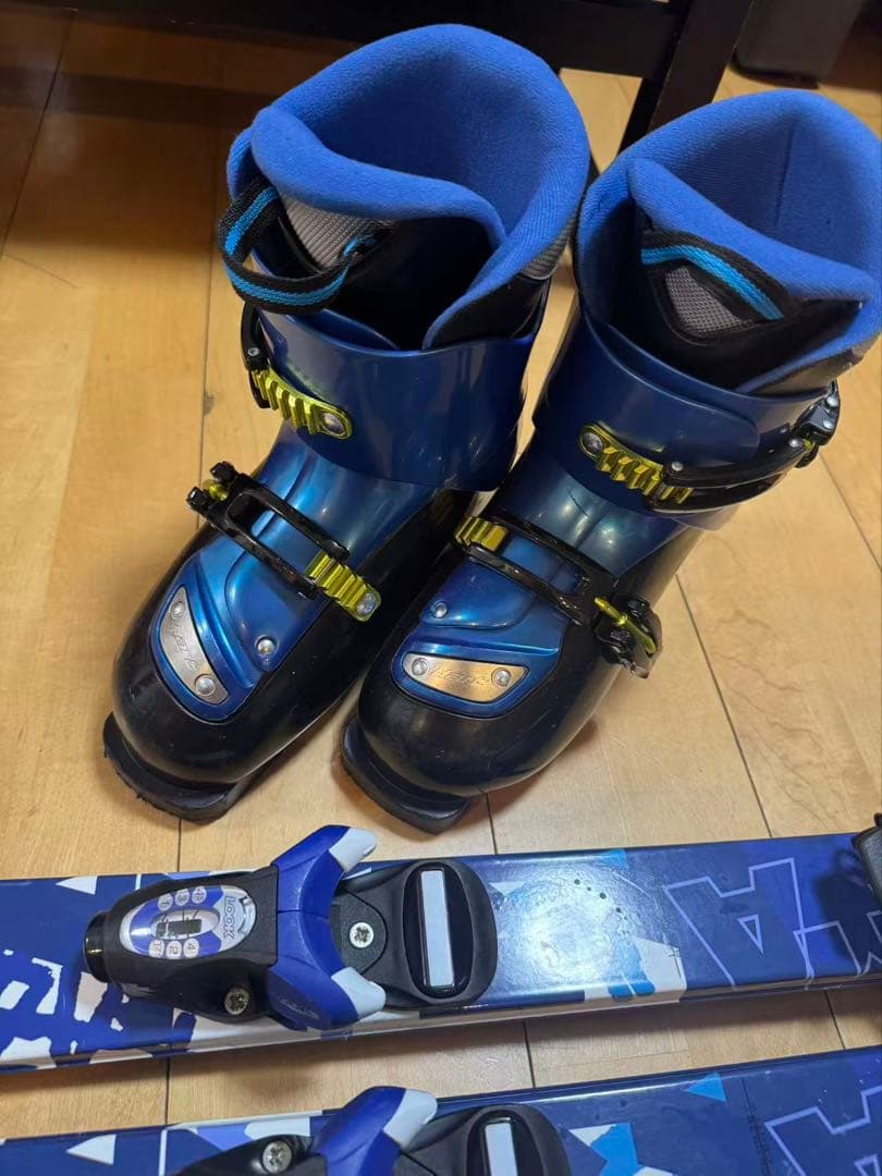 KAZAMA 126 スキー板 ストックセット ブルー 子供用3点セット