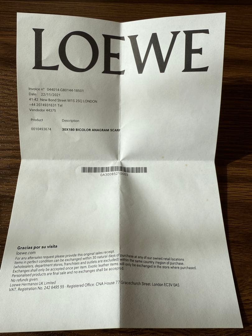 ロエベ　マフラー　スカーフ　バイカラー