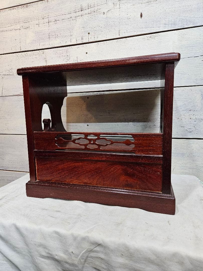 オールドカリモク 花梨材 飾り台 花台 電話台 小棚 置き床 サイドテーブル