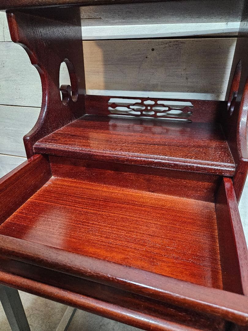 オールドカリモク 花梨材 飾り台 花台 電話台 小棚 置き床 サイドテーブル