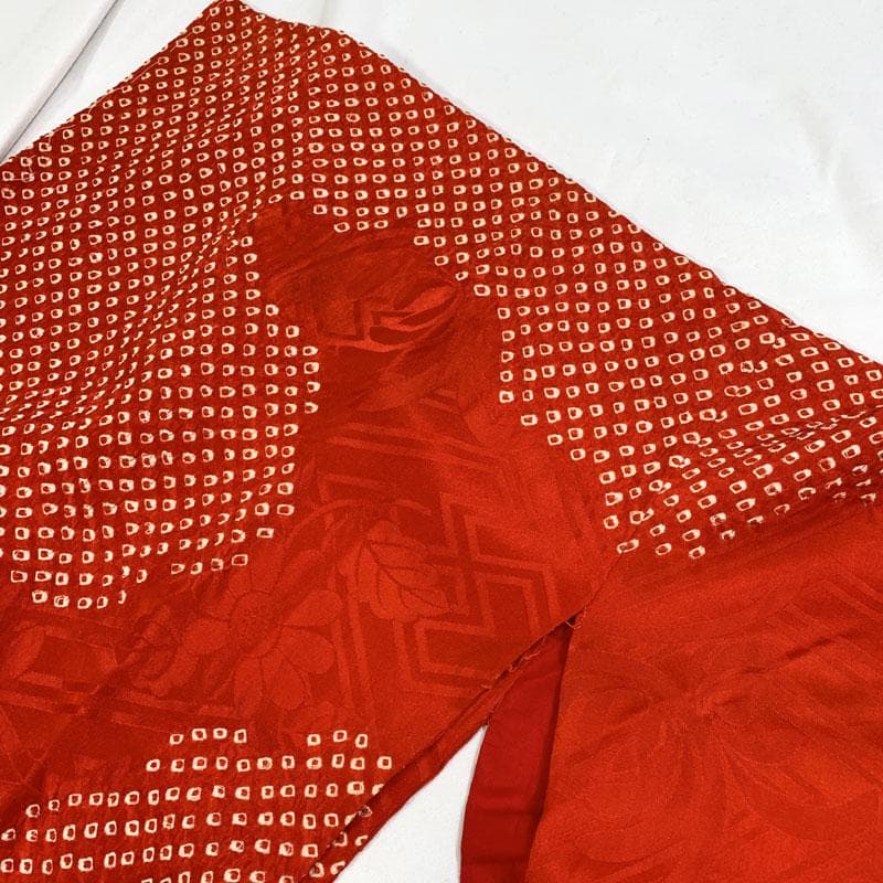 504u2◆アンティーク 振袖用長襦袢 絞り染/裄62.5袖丈107/正絹◆美品