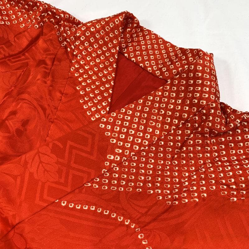 504u2◆アンティーク 振袖用長襦袢 絞り染/裄62.5袖丈107/正絹◆美品